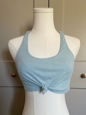 Alo Yoga Ribbed Racerback Crop Tank Light Blue size XS